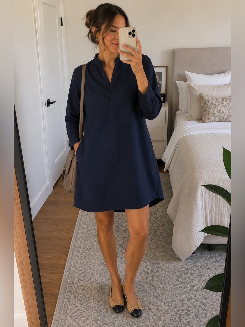 Pomander Place Polly Mini Dress in French Navy Blue Size M - Picture 1 of 5